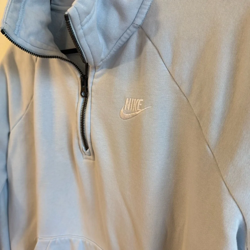 Nike Women’s Sky Blue Quarter-Zip‎ Sweatshirt Small Athleisure
